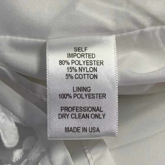 CYNTHIA ROWLEY XS White Polyester Blend Lace Oversized Short Sleeve Dress Top - Picture 7 of 7